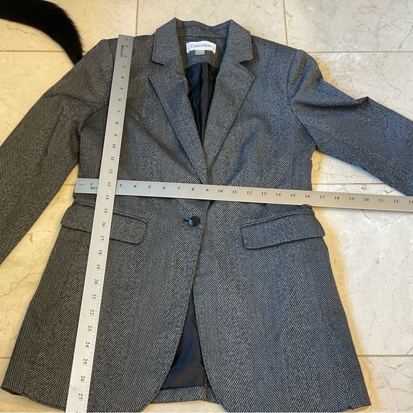 Calvin Kline Blazer, black & white woven fabric, classic, dress up or down, Sz S - Picture 13 of 13